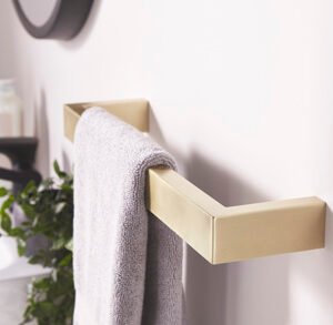 Eridge 450mm Dry Electric Towel Rail - Brushed Brass