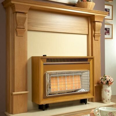 Flavel Misermatic Deluxe Gas Fire Teak Electronic