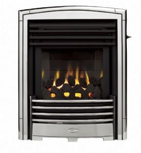 Valor Petrus Slimline Homeflame Gas Fire Silver Chrome