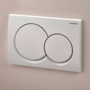 Geberit Alpha01 Round Dual Flush Plate White