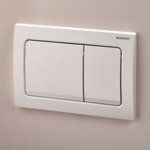 Geberit Alpha01 Square Dual Flush Plate White