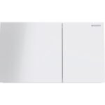 Geberit Sigma70 Square Flush Plate for Dual Flush - Glass - White