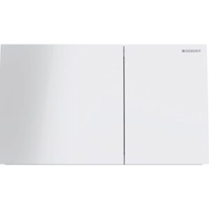 Geberit Sigma70 Square Flush Plate for Dual Flush - Glass - White