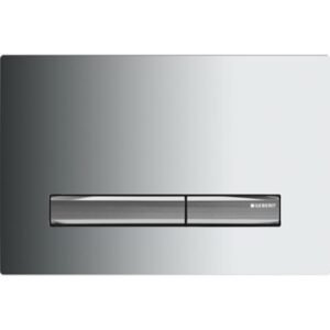 Geberit Sigma50 Square Flush Plate for Dual Flush - Gloss Chrome with Chrome Buttons