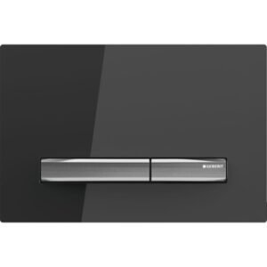 Geberit Sigma50 Square Flush Plate for Dual Flush -Smoked Glass with Chrome Buttons