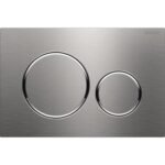 Geberit Sigma20 Stainless Steel Round Flush Plate for Dual Flush - Brushed with Polished Detail