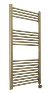 Bayham Electric 1200 x 500mm Straight Towel Rail - Brushed Brass (The Tunbridge Wells Brassware Co.)