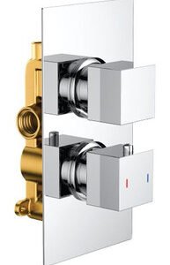 Bedgebury Single Outlet - Two Controls - Concealed Thermostatic Valve - Chrome