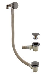 Round Bath Filler with Easy Clean Push Button Waste - Gunmetal Grey