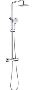 Bidborough Round Thermostatic Shower Valve with Knurling Push Button & Kit - Chrome