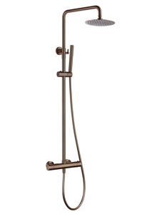 Bewl Round Thermostatic Shower Valve & Kit - Dark Brushed Bronze