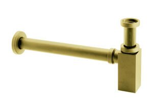 Square Basin Bottle Trap 320mm - Matt Brushed Brass