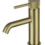 Tudeley Basin Mixer with Knurled Handle - Matt Brushed Brass (incl. waste)