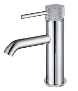 Tudeley Basin Mixer - Chrome with Knurled Handle (incl. waste)