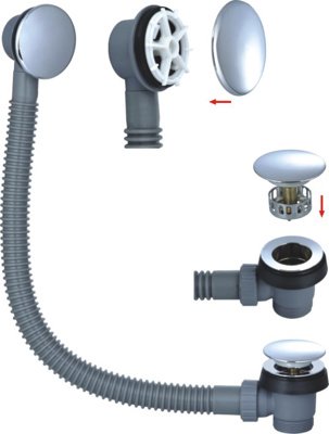 Bath Push Button Waste and Overflow