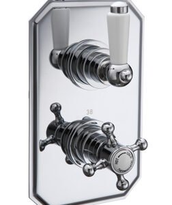The Pantiles One Way Concealed Thermostatic Shower Valve - Chrome/White