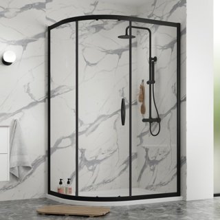Hapi8 1000 x 800mm Single Door Quadrant - Matt Black