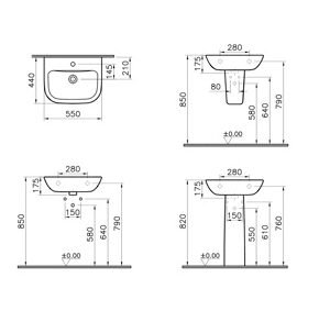 VitrA S20 Basin 550mm - 2TH
