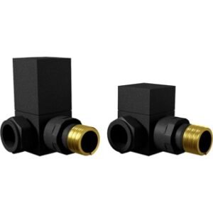 Square Corner Radiator Valve - Black