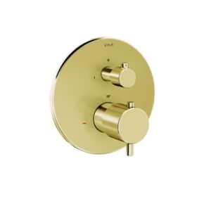 VitrA Root Round Built-In Thermostatic Bath/Shower Mixer (Exposed Part Only)- Soft Gold