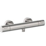Roca T-500 Wall Mounted Thermostatic Shower Mixer - Stainless Steel