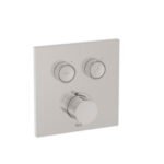Roca T3000 Square Built In 2 Way Thermostatic Shower Mixer - Stainless Steel