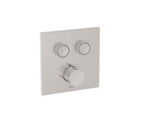 Roca T3000 Square Built In 2 Way Thermostatic Shower Mixer - Stainless Steel