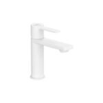 Roca New Targa Smooth Body Basin Mixer - Matt White (incl. cold start & click clack waste)
