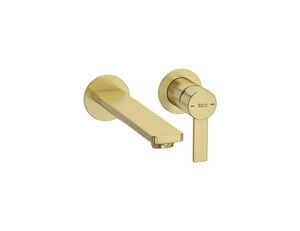 Roca New Targa Wall Mounted Basin Mixer - Brushed Brass (exc built-in body)