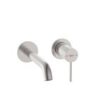 Roca Ona Wall Mounted Basin Mixer - Stainless Steel (exc built-in body)