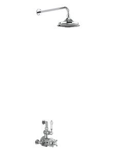 Burlington Avon Single Function Valve with 12'' Shower Head - Chrome/White