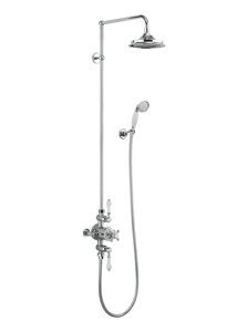 Burlington Avon Dual Function Valve with 9" Shower Head - Chrome/White