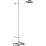 Burlington Tay Deck Mounted Bath Shower Mixer with 6'' Shower Head - Chrome/White