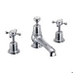 Burlington Claremont 3TH Thermostatic Basin Mixer with Pop Up Waste - Chrome/White