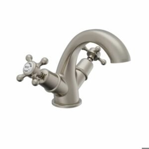 Burlington Claremont Quarter Turn Mono Basin Mixer - Brushed Nickel
