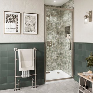 Burlington Classique 800mm Hinged Door - Brushed Nickel (excl. handle & finials)