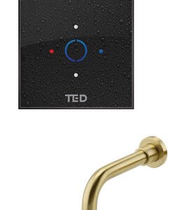 TED Cuba Basin Filler Kit with Interface, Processor & Basin Filler in Brushed Brass