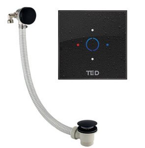 TED Cuba Interface & Digital Processor with Bath Slimline Overflow Filler in Matt Black