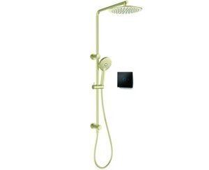 TED Round Merso Premier Shower Kit with Cuba Valve & Diverter - Brushed Brass