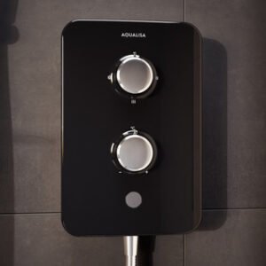 E2 Aqualisa Electric Shower with 3 Mode Handset 8.5kW Black