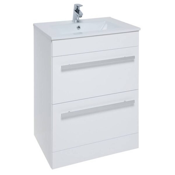 Purity Floor Standing 2 Drawer WHITE 600*855*450_2