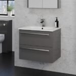 Purity 600mm 2 Drawer Wall Mounted Unit Storm Grey Gloss_1