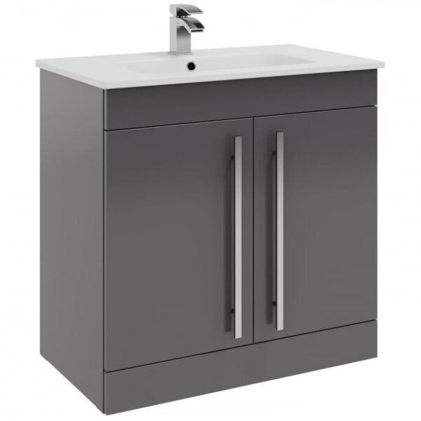 Purity 800mm 2 Door Floor Standing Unit Storm Grey Gloss_1