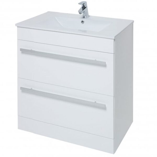 Purity 800mm 2 Drawer Floor Standing Unit White_1
