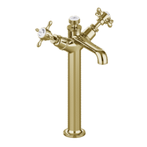 Burlington Guild Tall Mono Deck Mounted Basin Mixer - Gold
