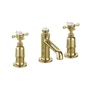 Burlington Guild 3TH Deck Mounted Basin Mixer - Gold