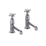 Burlington Guild Basin Pillar Taps (Pair/Long Nose) - Chrome