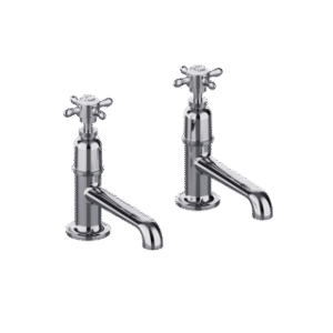 Burlington Guild Basin Pillar Taps (Pair/Long Nose) - Chrome