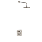 Burlington Guild Square Thermostatic Concealed Shower Set 2 - Brushed Nickel