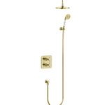 Burlington Guild Square Thermostatic Concealed Shower Set 3 - Gold